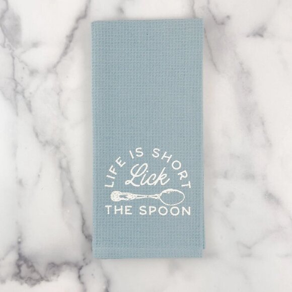 Paula Deen Lick the Spoon Blue Waffle Towel - Picture 1 of 2